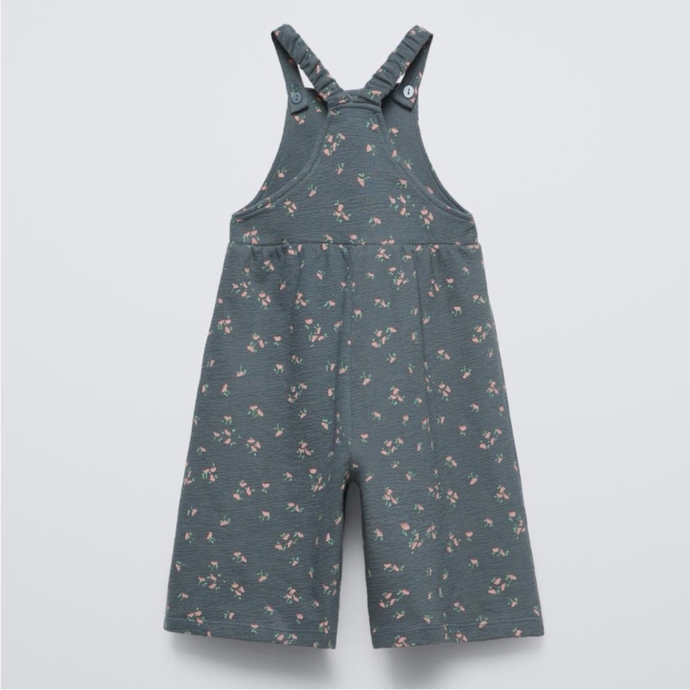 ZARA PLUSH FLORAL OVERALLS - Picture 2 of 8